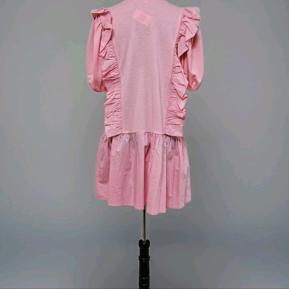 English Factory- Mixed Media Ruffle Detail Mini Dress -Size Medium - Picture 9 of 17